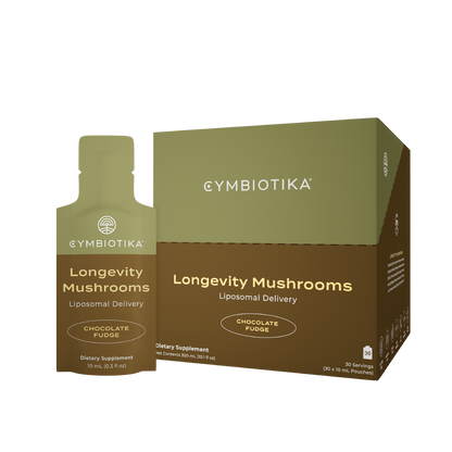 Longevity mushrooms supplement boxes and pouches